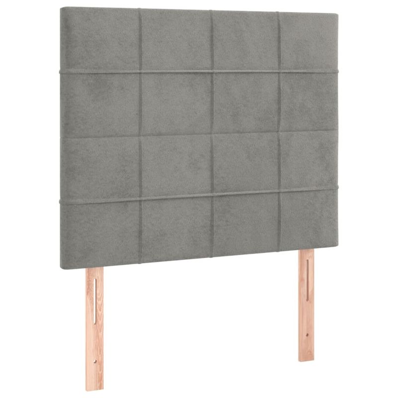 Casa si Gradina - Mobilier - Paturi si accesorii - Paturi - Cadru de pat cu tablie, gri deschis, 100x200 cm, catifea - Infinity.ro
