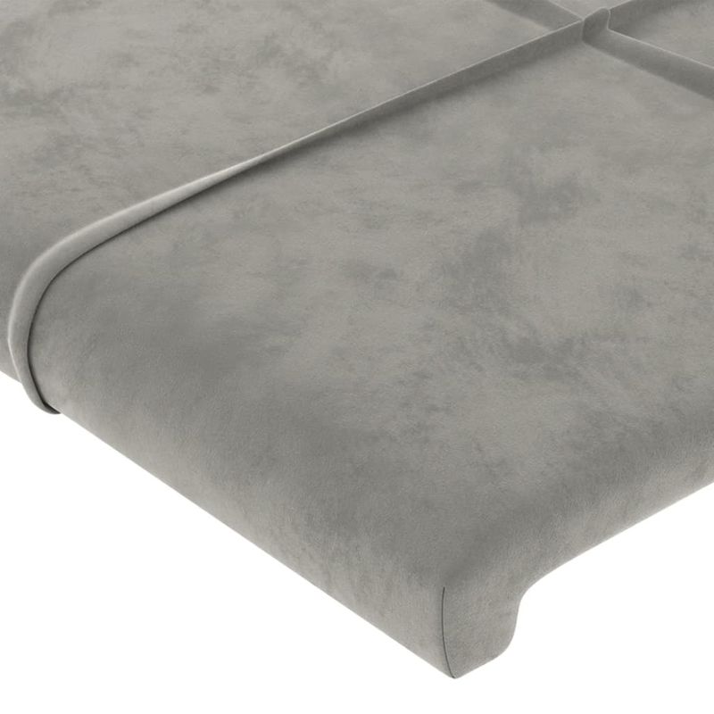 Casa si Gradina - Mobilier - Paturi si accesorii - Paturi - Cadru de pat cu tablie, gri deschis, 100x200 cm, catifea - Infinity.ro