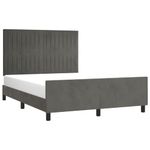Casa si Gradina - Mobilier - Paturi si accesorii - Paturi - Cadru de pat cu tablie, gri inchis, 140x190 cm, catifea - Infinity.ro