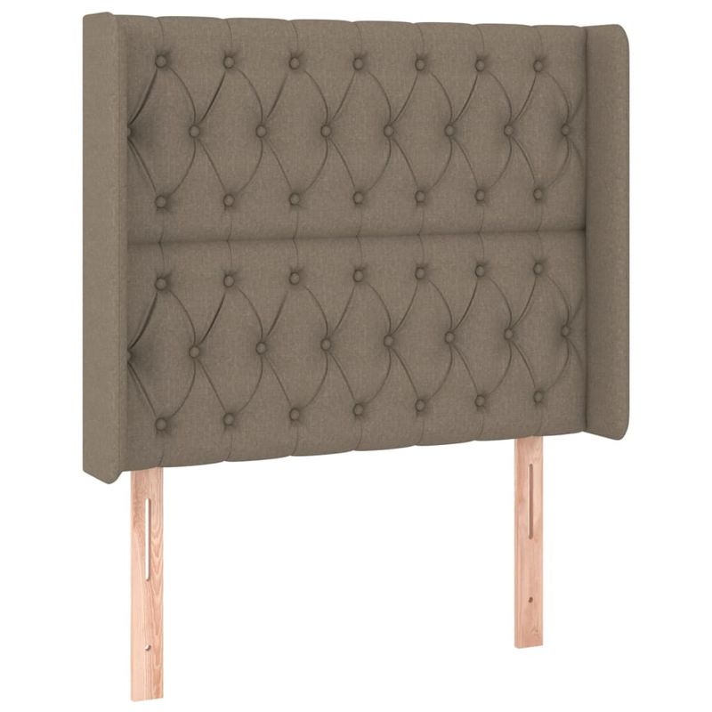 Casa si Gradina - Mobilier - Paturi si accesorii - Paturi - Pat cu arcuri, saltea si LED, Gri taupe, 100x200 cm, textil - Infinity.ro