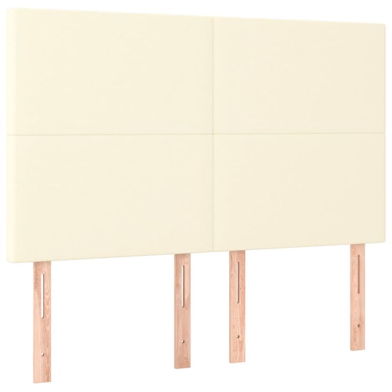 Casa si Gradina - Mobilier - Paturi si accesorii - Paturi - Pat box spring cu saltea, crem, 140x190 cm, piele ecologica - Infinity.ro