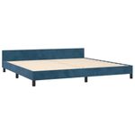 Casa si Gradina - Mobilier - Paturi si accesorii - Paturi - Cadru de pat cu tablie, albastru inchis, 200x200 cm, catifea - Infinity.ro