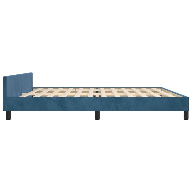 Casa si Gradina - Mobilier - Paturi si accesorii - Paturi - Cadru de pat cu tablie, albastru inchis, 200x200 cm, catifea - Infinity.ro