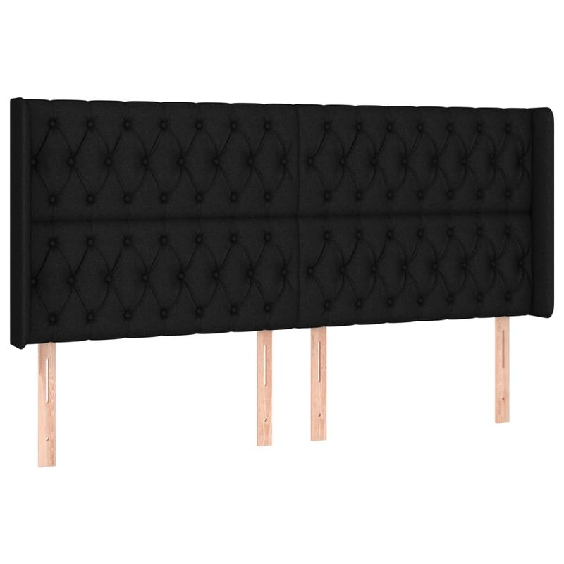 Casa si Gradina - Mobilier - Paturi si accesorii - Paturi - Pat cu arcuri, saltea si LED, negru, 180x200 cm, textil - Infinity.ro