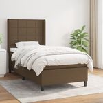 Casa si Gradina - Mobilier - Paturi si accesorii - Paturi - Pat box spring cu saltea, maro inchis, 90x200 cm, textil - Infinity.ro
