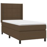 Casa si Gradina - Mobilier - Paturi si accesorii - Paturi - Pat box spring cu saltea, maro inchis, 90x200 cm, textil - Infinity.ro