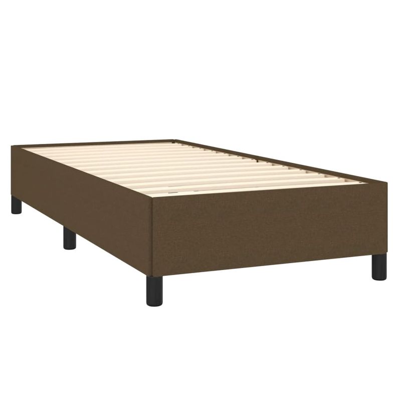 Casa si Gradina - Mobilier - Paturi si accesorii - Paturi - Pat box spring cu saltea, maro inchis, 90x200 cm, textil - Infinity.ro