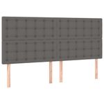Casa si Gradina - Mobilier - Paturi si accesorii - Paturi - Pat box spring cu saltea, gri, 200x200 cm, piele ecologica - Infinity.ro