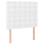 Casa si Gradina - Mobilier - Paturi si accesorii - Paturi - Pat box spring cu saltea, alb, 90x190 cm, piele ecologica - Infinity.ro