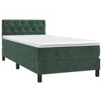 Casa si Gradina - Mobilier - Paturi si accesorii - Paturi - Pat box spring cu saltea, verde inchis, 80x200 cm, catifea - Infinity.ro