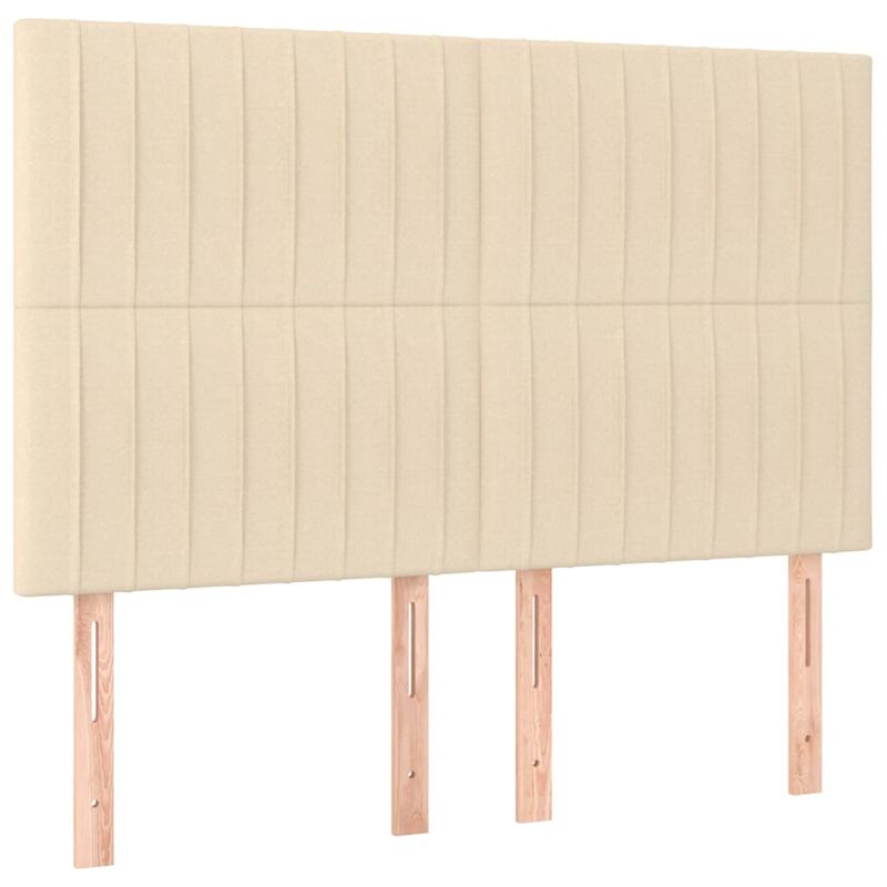 Casa si Gradina - Mobilier - Paturi si accesorii - Paturi - Pat cu arcuri, saltea si LED, crem, 140x190 cm, textil - Infinity.ro
