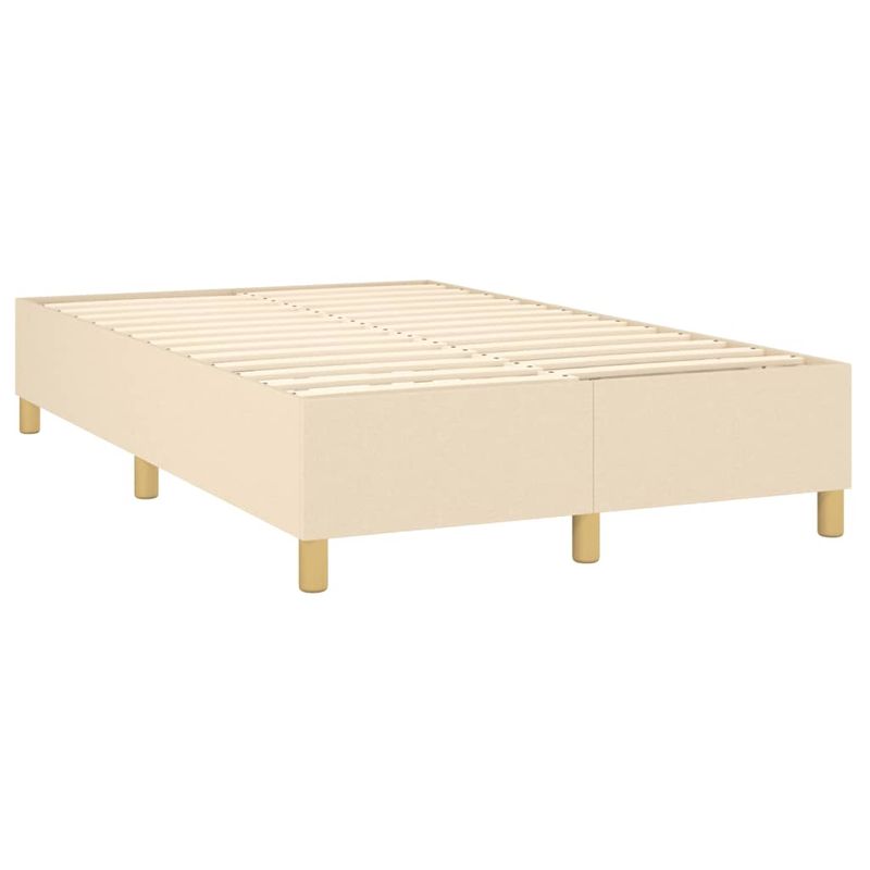 Casa si Gradina - Mobilier - Paturi si accesorii - Paturi - Pat cu arcuri, saltea si LED, crem, 120x200 cm, textil - Infinity.ro