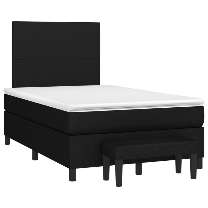 Casa si Gradina - Mobilier - Paturi si accesorii - Paturi - Pat box spring cu saltea, negru, 120x200 cm, textil - Infinity.ro