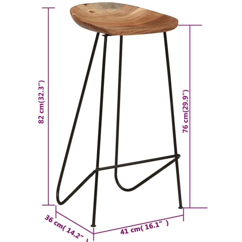 Casa si Gradina - Mobilier - Scaune si fotolii - Scaune - Scaune de bar, 2 buc., lemn masiv de acacia - Infinity.ro