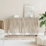 Casa si Gradina - Mobilier - Comode si corpuri - Console - Masa consola, argintiu, 110x30x70 cm, otel inoxidabil si sticla - Infinity.ro