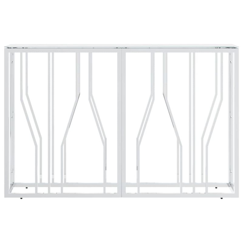 Casa si Gradina - Mobilier - Comode si corpuri - Console - Masa consola, argintiu, 110x30x70 cm, otel inoxidabil si sticla - Infinity.ro