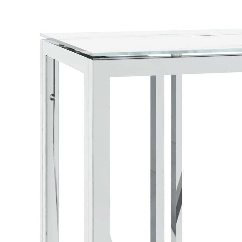 Casa si Gradina - Mobilier - Comode si corpuri - Console - Masa consola, argintiu, 110x30x70 cm, otel inoxidabil si sticla - Infinity.ro