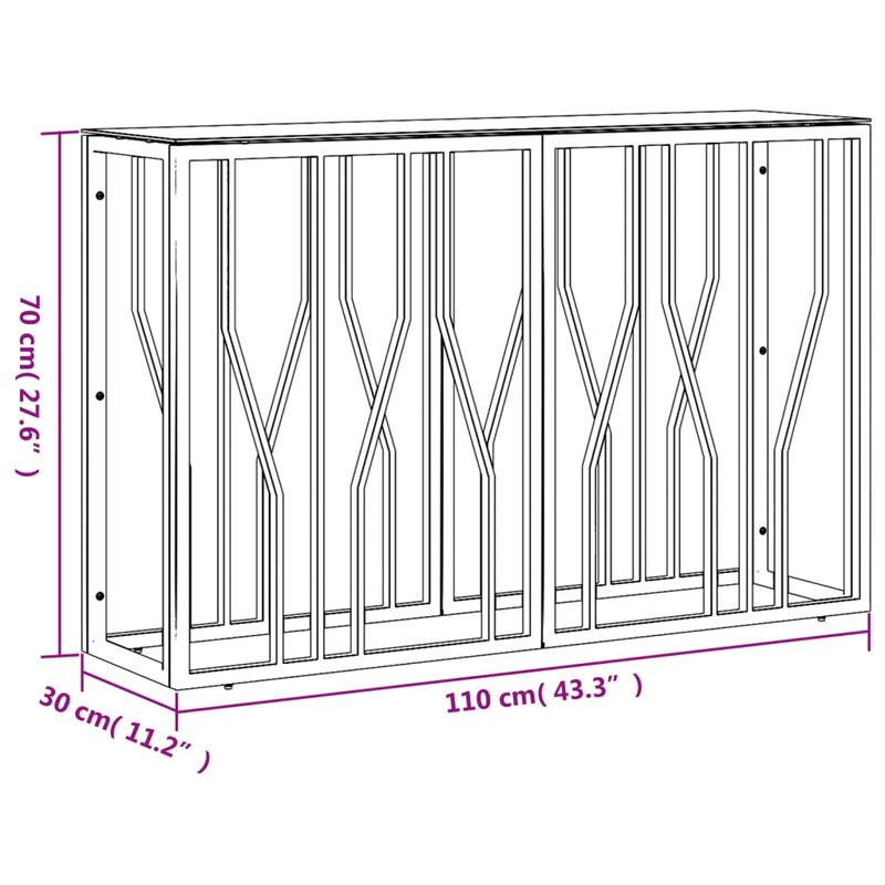 Casa si Gradina - Mobilier - Comode si corpuri - Console - Masa consola, argintiu, 110x30x70 cm, otel inoxidabil si sticla - Infinity.ro
