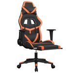 PC, gaming si accesorii - Gaming - Accesorii gaming - Scaune gaming - Scaun de gaming cu suport picioare, negru/oranj, piele eco - Infinity.ro