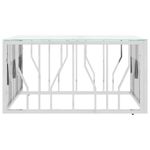 Casa si Gradina - Mobilier - Mese si birouri - Masute de cafea - Masa de cafea, argintiu, 80x80x40 cm, otel inoxidabil si sticla - Infinity.ro