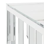 Casa si Gradina - Mobilier - Mese si birouri - Masute de cafea - Masa de cafea, argintiu, 80x80x40 cm, otel inoxidabil si sticla - Infinity.ro