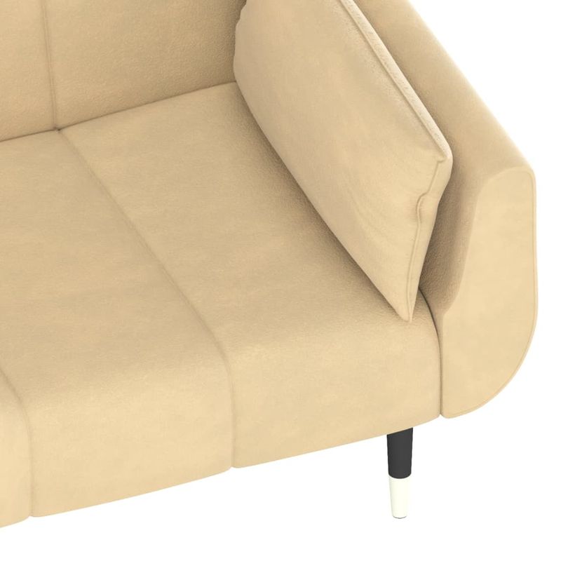 Casa si Gradina - Mobilier - Canapele si coltare - Canapele - Canapea extensibila cu 2 locuri, 2 perne, crem, catifea - Infinity.ro