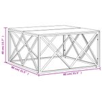 Casa si Gradina - Mobilier - Mese si birouri - Masute de cafea - Masuta de cafea, argintiu, otel inoxidabil si lemn masiv acacia - Infinity.ro