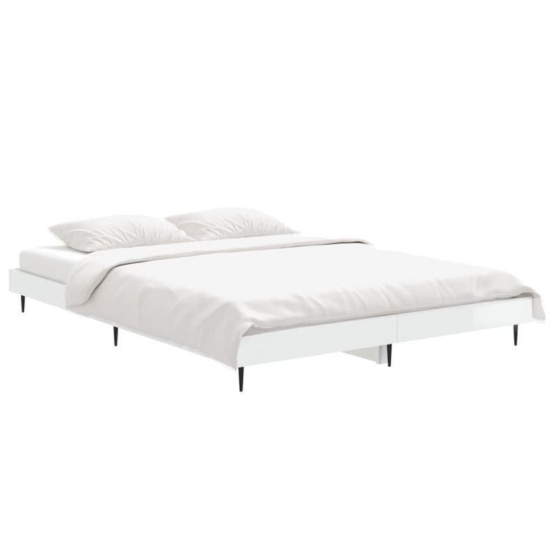 Casa si Gradina - Mobilier - Paturi si accesorii - Paturi - Cadru de pat, alb extralucios, 140x190 cm, lemn prelucrat - Infinity.ro