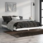 Casa si Gradina - Mobilier - Paturi si accesorii - Paturi - Cadru de pat, alb extralucios, 140x190 cm, lemn prelucrat - Infinity.ro
