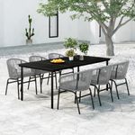 Casa si Gradina - Gradina si terasa - Mobilier exterior - Seturi mobila gradina - Set mobilier de gradina, 7 piese, gri - Infinity.ro