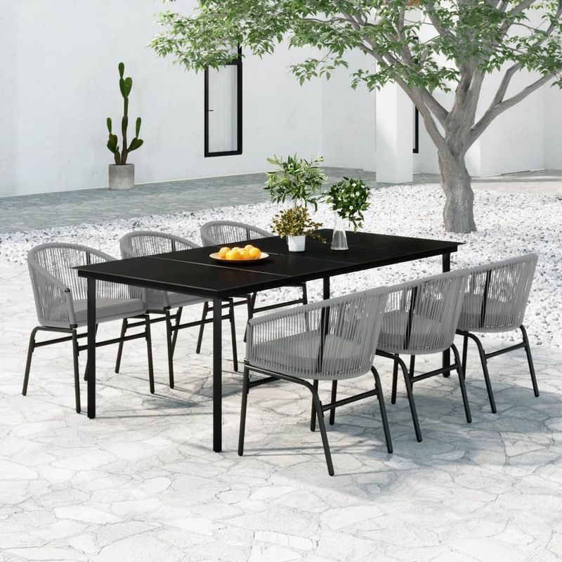 Casa si Gradina - Gradina si terasa - Mobilier exterior - Seturi mobila gradina - Set mobilier de gradina, 7 piese, gri - Infinity.ro