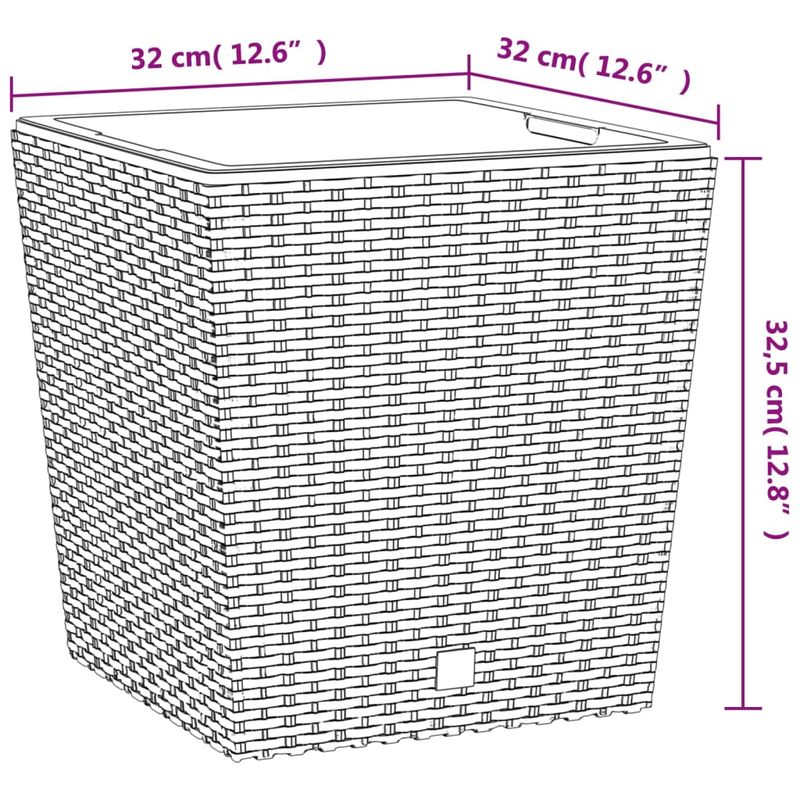 Casa si Gradina - Gradinarit si plante - Plante si ghivece - Ghivece si suporturi - Jardiniera cu interior detasabil, alb, 21 / 32 L, PP ratan - Infinity.ro