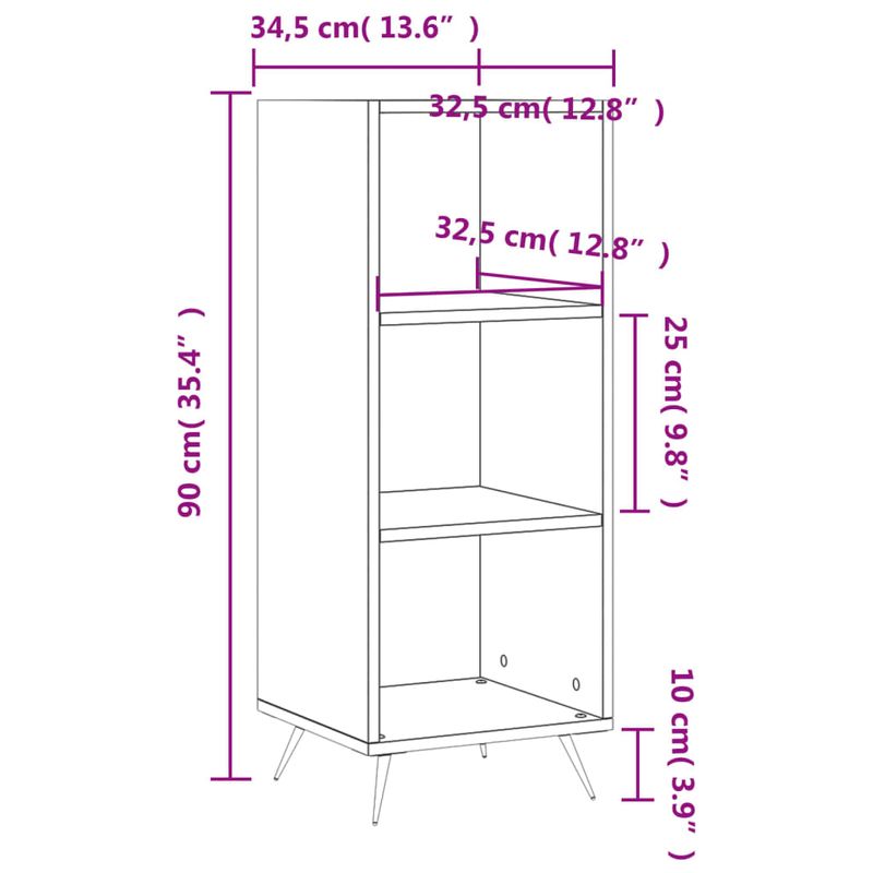 Casa si Gradina - Mobilier - Comode si corpuri - Comode - Dulap cu rafturi, alb, 34,5x32,5x90 cm, lemn compozit - Infinity.ro