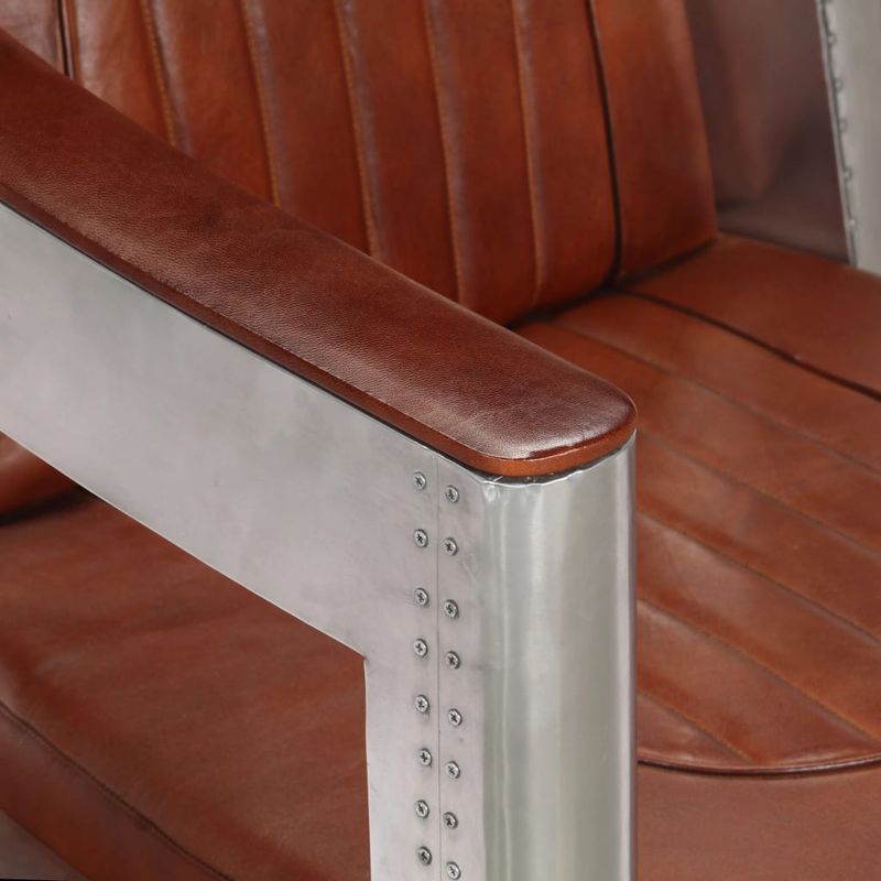 Casa si Gradina - Mobilier - Scaune si fotolii - Fotolii - Fotoliu aviator, maro, piele naturala - Infinity.ro