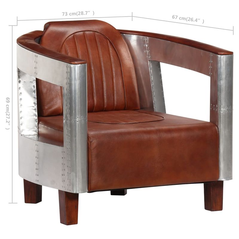 Casa si Gradina - Mobilier - Scaune si fotolii - Fotolii - Fotoliu aviator, maro, piele naturala - Infinity.ro