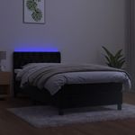 Casa si Gradina - Mobilier - Paturi si accesorii - Paturi - Pat cu arcuri, saltea si LED, negru, 90x200 cm, catifea - Infinity.ro