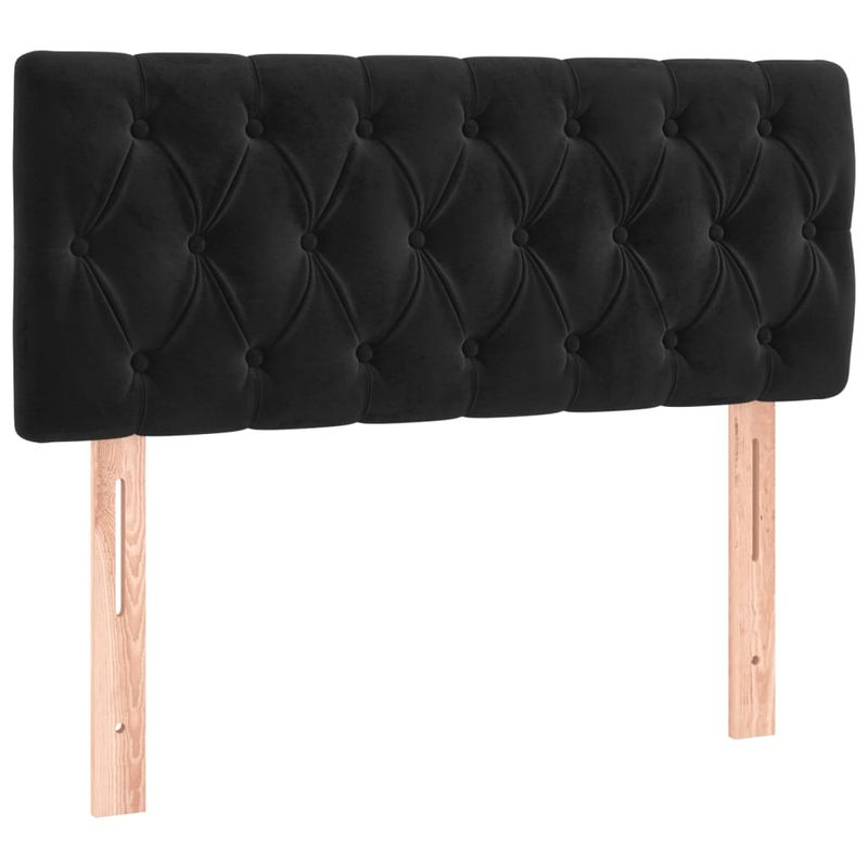 Casa si Gradina - Mobilier - Paturi si accesorii - Paturi - Pat cu arcuri, saltea si LED, negru, 90x200 cm, catifea - Infinity.ro