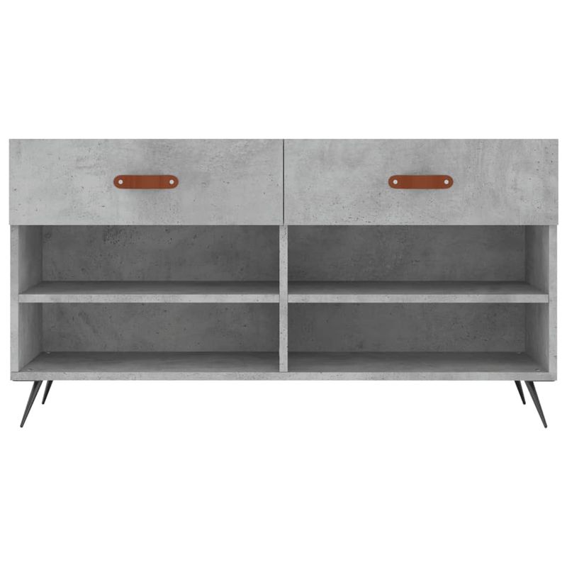 Casa si Gradina - Mobilier - Organizare si depozitare - Organizator incaltaminte - Bancheta pantofar, gri beton, 102x35x55 cm, lemn prelucrat - Infinity.ro