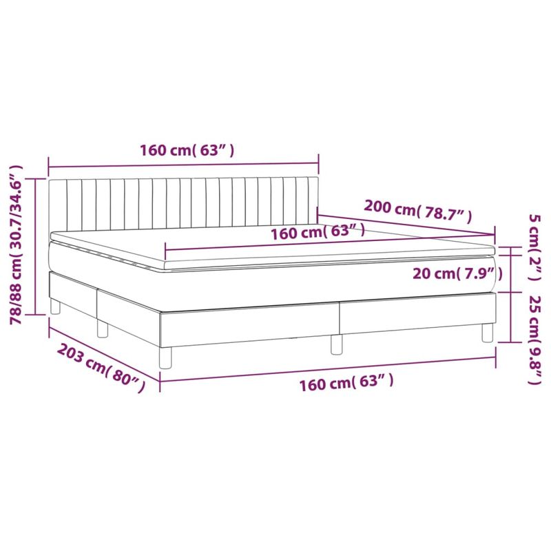 Casa si Gradina - Mobilier - Paturi si accesorii - Paturi - Pat box spring cu saltea, negru, 160x200 cm, catifea - Infinity.ro