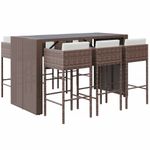 Casa si Gradina - Gradina si terasa - Mobilier exterior - Seturi mobila gradina - Set de bar pentru gradina cu perne, 7 piese, maro, poliratan - Infinity.ro