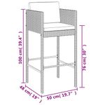 Casa si Gradina - Gradina si terasa - Mobilier exterior - Seturi mobila gradina - Set de bar pentru gradina cu perne, 7 piese, maro, poliratan - Infinity.ro