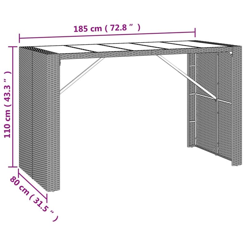 Casa si Gradina - Gradina si terasa - Mobilier exterior - Seturi mobila gradina - Set de bar pentru gradina cu perne, 7 piese, maro, poliratan - Infinity.ro