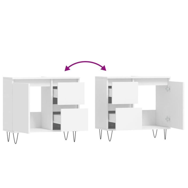 Casa si Gradina - Mobilier - Mobilier baie - Comode baie - Comoda de baie, alb, 65x33x60 cm, lemn prelucrat - Infinity.ro