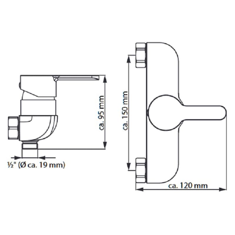 Casa si Gradina - Sanitare - Instalatii hidro - Robineti - EISL Baterie de dus DIZIANI, alb-crom - Infinity.ro