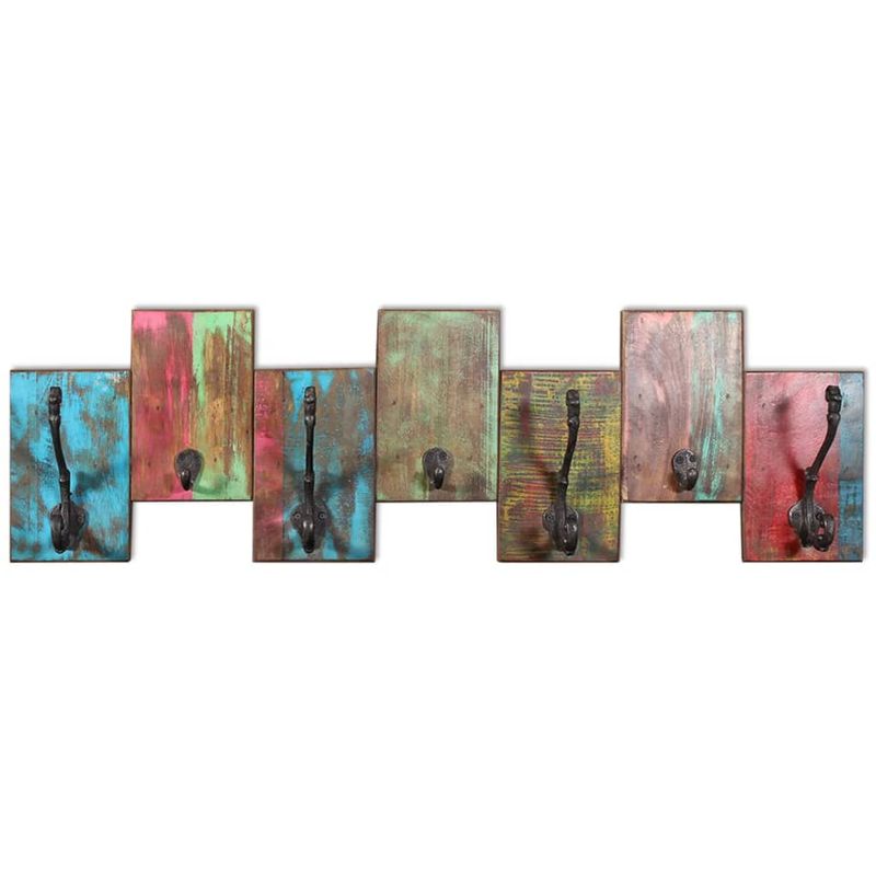 Casa si Gradina - Mobilier - Organizare si depozitare - Cuiere - Cuier cu 7 carlige, lemn masiv reciclat - Infinity.ro