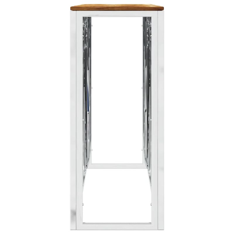 Casa si Gradina - Mobilier - Mese si birouri - Masute de cafea - Masuta de cafea, argintiu, otel inoxidabil si lemn masiv acacia - Infinity.ro