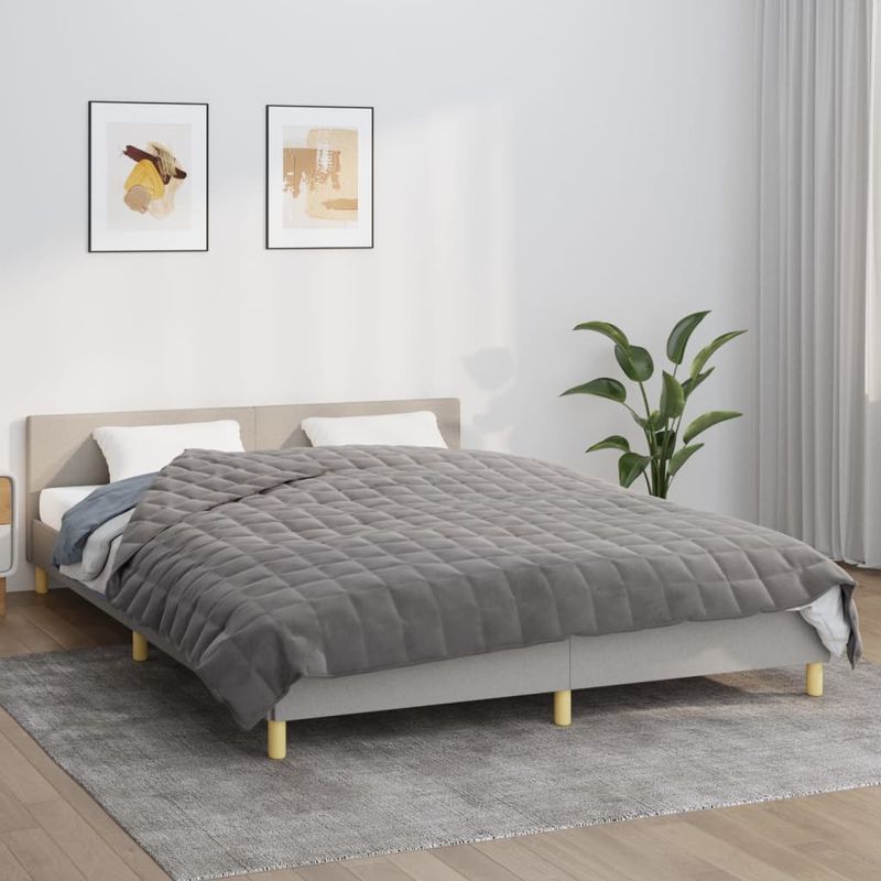 Casa si Gradina - Textile si covoare - Pături și cuverturi - Pături - Patura grea, gri, 200x220 cm, 9 kg, material textil - Infinity.ro