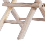 Casa si Gradina - Mobilier - Scaune si fotolii - Tabureti - Taburet pliant, piele naturala si lemn masiv de tec - Infinity.ro