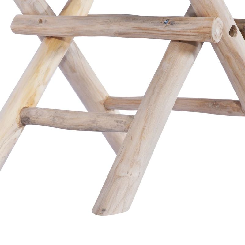 Casa si Gradina - Mobilier - Scaune si fotolii - Tabureti - Taburet pliant, piele naturala si lemn masiv de tec - Infinity.ro