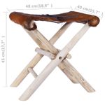 Casa si Gradina - Mobilier - Scaune si fotolii - Tabureti - Taburet pliant, piele naturala si lemn masiv de tec - Infinity.ro